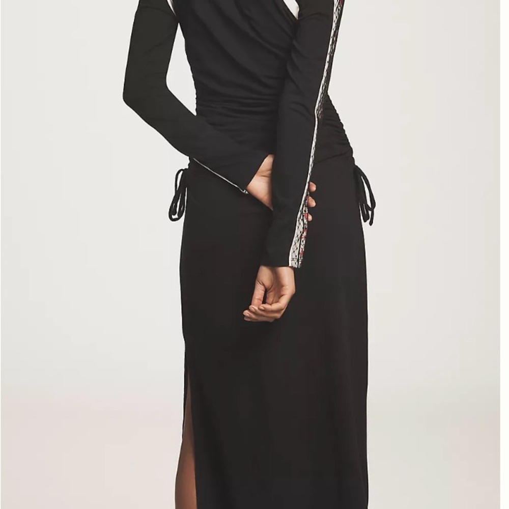 Anthropologie Black and White Floral Maxi Dress